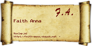 Faith Anna névjegykártya