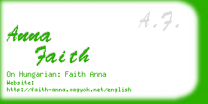 anna faith business card